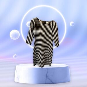 Old Navy Pencil Knee-Length Striped Dress SP Black and White